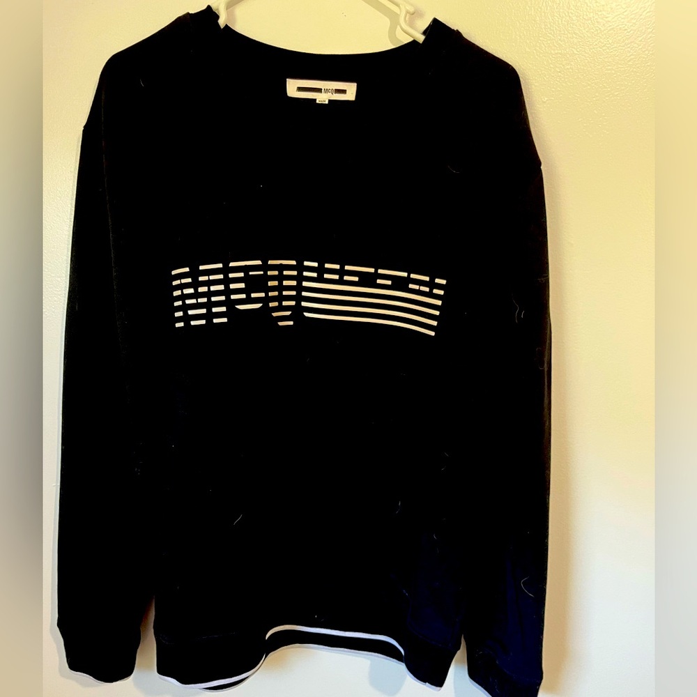 MCQ by Alexander McQueen Black Sweatshirt with McQueen on Front - Size: Med